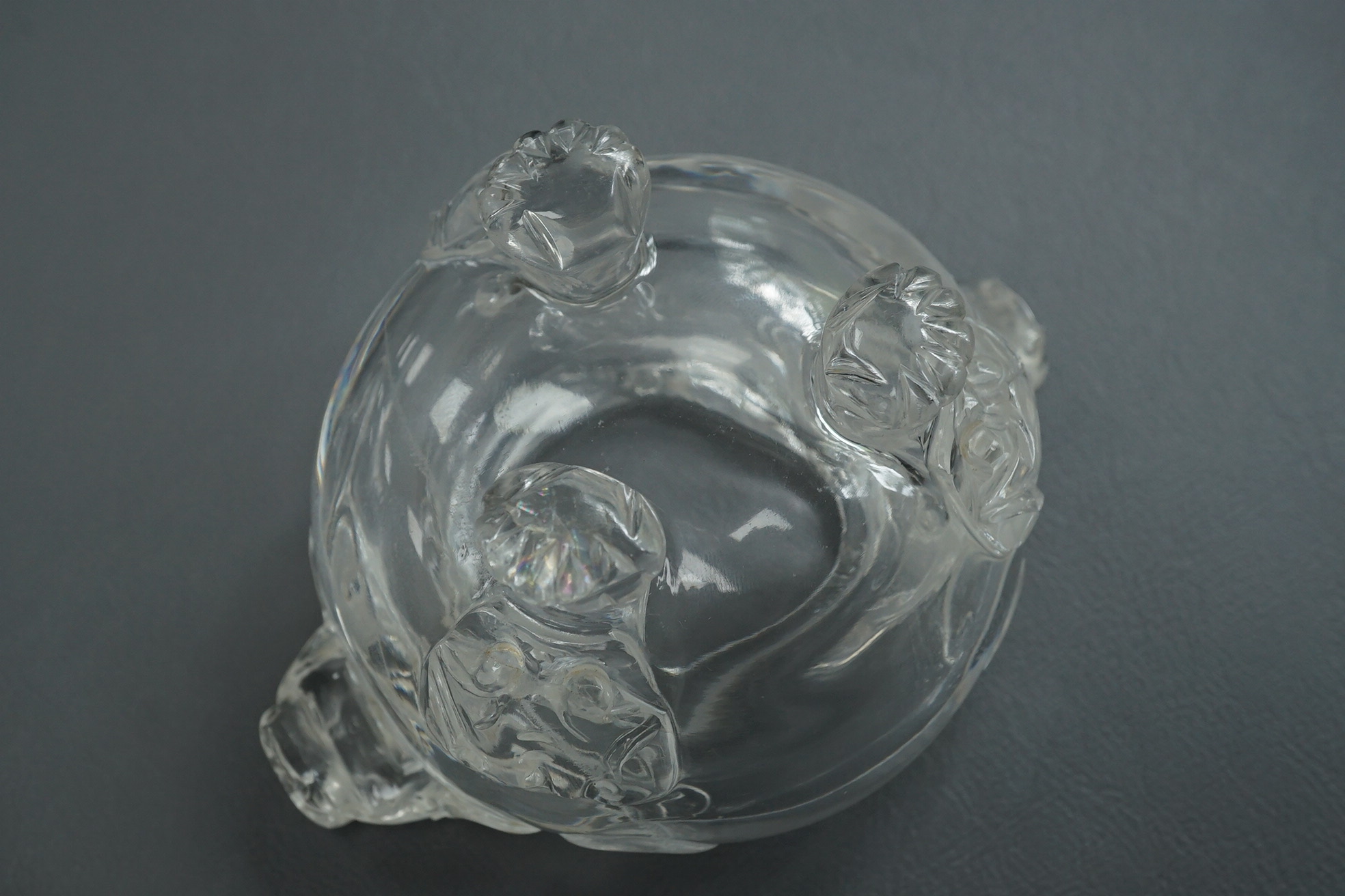 A Chinese rock crystal tripod censer and cover, ding, early 20th century